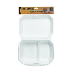 Styrofoam 2-Divison Containers, 6 Pack